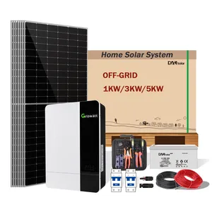 Sistema de energía SOLAR para el hogar, montaje de techo completo, 1kw, 3kw, 5kw, sin conexión a la red