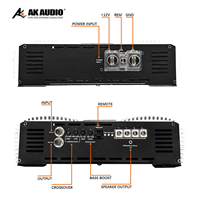 Amplificateur Audio Professionnel AK-30001 - Puissance 1CH 3000W RMS X4 pour Système Automobile avec Contrôle de Fréquence et de Basses à Gamme Complète