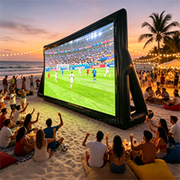 Écran de cinéma gonflable commercial SHINEWELL pour divertissement en plein air avec famille et amis, cinéma gonflable sur la plage