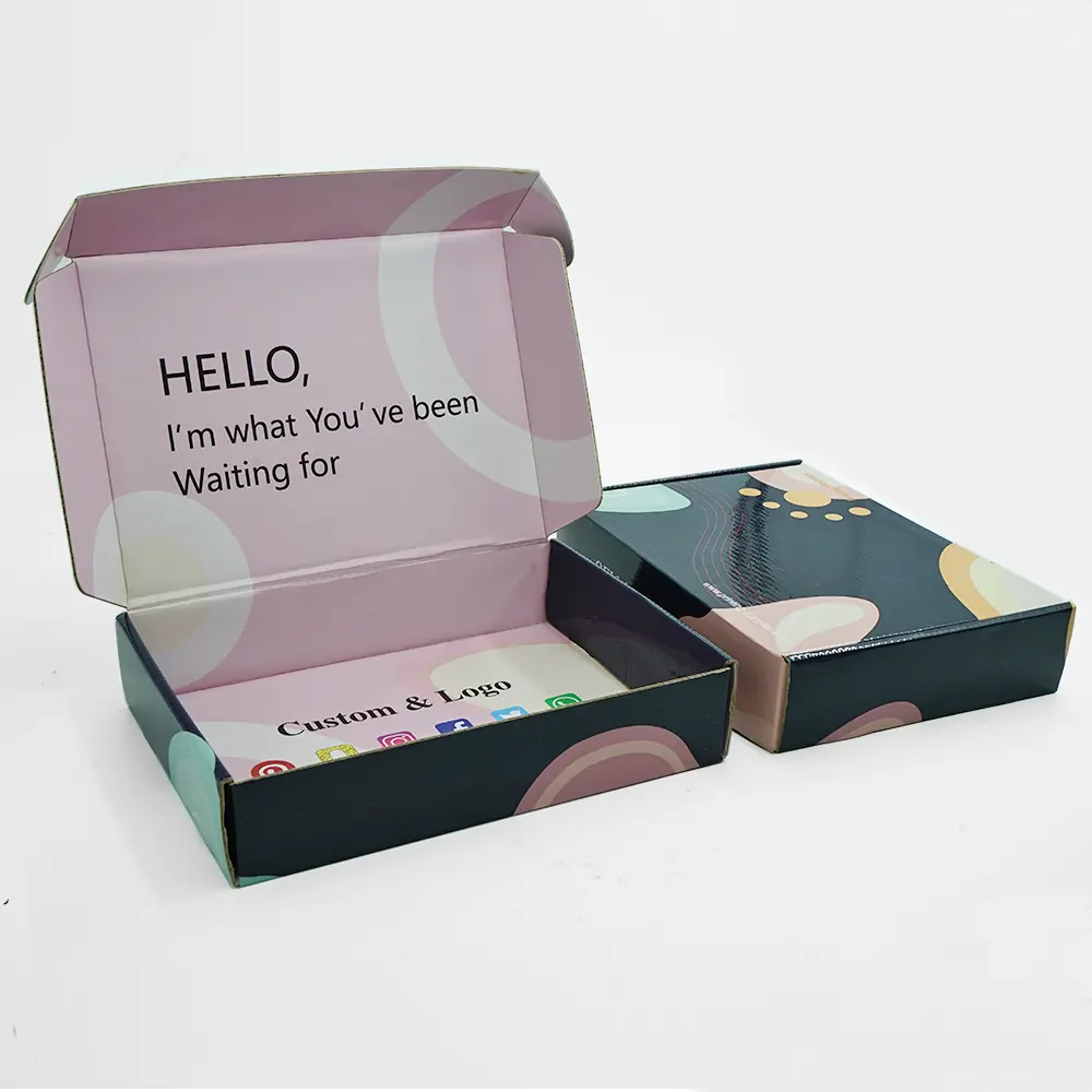 Foldable box black paper shipping Custom mailing/mailer Boxes cardboard packaging wigs shipping boxes