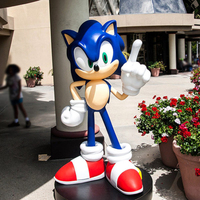 Vente directe d'usine, statue en fibre de verre de Sonic, personnage de dessin animé, grande taille, sculpture en résine