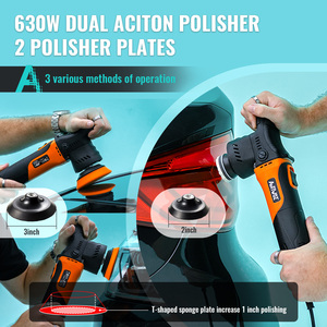 Polisseuse orbitale aléatoire et double <span class=keywords><strong>action</strong></span> OEM 110V-240V <span class=keywords><strong>à</strong></span> 6 vitesses réglables, 2500-7000 tr/min, avec plateau de support de 3 pouces pour voiture - Product Image 4