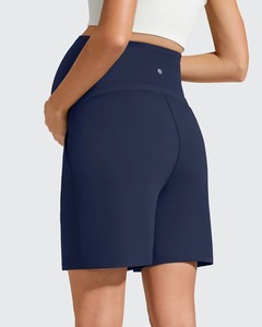 Shorts de sport de maternité avec poches, pantalons d'entraînement confortables à porter par-dessus le ventre, vêtements de <span class=keywords><strong>grossesse</strong></span> d'été - Product Image 3