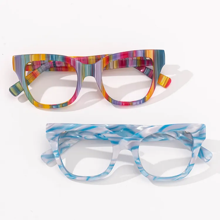 Rainbow sufficiente inventario all'ingrosso Cateye acetato montature occhiali da vista floreali montature per occhiali