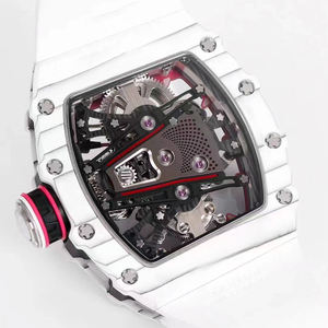 Nouvelle Montre Mécanique Squelette Style RM 2025 pour Homme, Boîtier Blanc, Accents Roses Fluorescents, Mouvement Creux, Montre-Bracelet de Luxe Sportive - Product Image 4