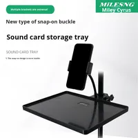 Support de diffusion en direct pour téléphone, plateau pour carte son, matériau ABS, anti-vibration, trépied multifonctionnel, support de rangement pour utilisation en intérieur/extérieur