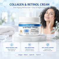 Crème Visage Hydratante au Collagène et Rétinol à Marque Blanche, Acide Hyaluronique, pour Routine Quotidienne de Soins de la Peau