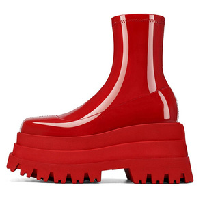 Stivaletti Chunky da <span class=keywords><strong>Donna</strong></span> con Doppia Zeppa e Punta Quadrata, Design Personalizzabile con Marchio - Product Image 1