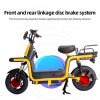 Vélo cargo électrique haute vitesse 60V 20AH 800W avec frein à disque sans balais, cyclomoteur de livraison pour adulte avec batterie au plomb-acide