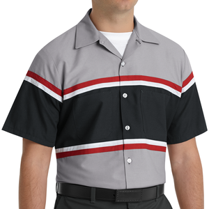 Camisa <span class=keywords><strong>de</strong></span> <span class=keywords><strong>trabajo</strong></span> <span class=keywords><strong>de</strong></span> manga corta con franja reflectante <span class=keywords><strong>de</strong></span> alta visibilidad, <span class=keywords><strong>de</strong></span> algodón, con medio cierre <span class=keywords><strong>de</strong></span> botones, para servicio automotriz y agricultura, venta al por mayor con logotipo. - Product Image 2