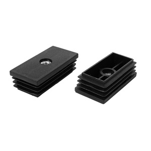 Insert de tube rectangulaire en plastique Shih Hung Plastics M8x30x60 avec écrou pour tube carré, bouchon intérieur - Product Image 3