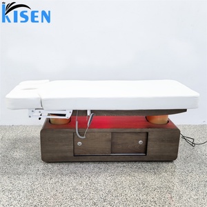 Table de massage de luxe KISEN pour salon de beauté et spa, lit de clinique moderne à 4 moteurs avec commande au pied et LED en option - Product Image 3