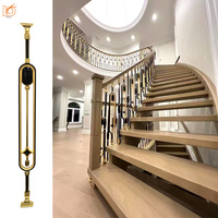 Colonne d'escalier de luxe en alliage aluminium-magnésium, poteaux d'escalier elliptiques, balustres d'escalier pour usage en villa