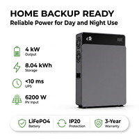 Centrale Électrique Hybride Moderne Tout-en-un ESS 4kW 8kWh avec Batterie LiFePO4 et Onduleur Solaire pour Appareils Domestiques, Montage Mural, 8000 Cycles