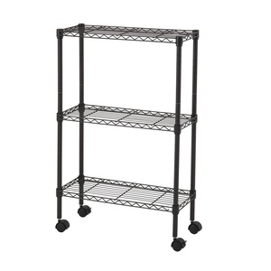 Scaffale Metallico Stretto a 3 Ripiani con Ruote, Carrello Portaoggetti Sottile per <span class=keywords><strong>Bagno</strong></span>, Cucina, Soggiorno - Product Image 3