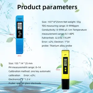 Digital Water Quality Tester Combo PH <strong>Meter</strong> and TDS <strong>EC</strong> <strong>Meter</strong> for Drinking &amp; Tap Water OEM Customizable Min. Order 1 Set - Product Image 4