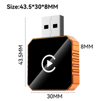 Nouvel adaptateur sans fil CarPlay Android Auto 2 en 1 avec port USB orange, dongle CarPlay sans fil