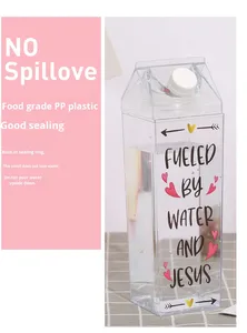 Nouveau Gobelet Carré 2026 de 500 ml et 1000 ml, Sans BPA, Transparent, Réutilisable, en Plastique PP, Compatible Lave-Vaisselle, pour Utilisation Extérieure, Type Carton de Lait - Product Image 3