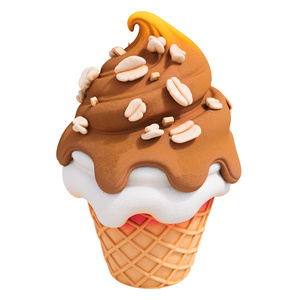 Nhựa Thủ Công Mỹ Nghệ Ice Cream Cone Điêu Khắc Với Sô Cô La Vanile Swirl Đậu Phộng Trang Trí Cho Món Tráng Miệng Cửa Hàng Hiển Thị - Product Image 2