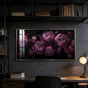 Pintura de Paisaje de Estilo Moderno, Decoración de Pared para el Hogar, Pintura con Luz LED, Murales para Sala de Estar, Flores, Pintura de Porcelana de Cristal - Product Image 5