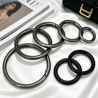 Anneaux en O à ressort en nickel noir brillant, en alliage de zinc, pour ceintures en cuir DIY, porte-clés, accessoires style Darkwear Punk