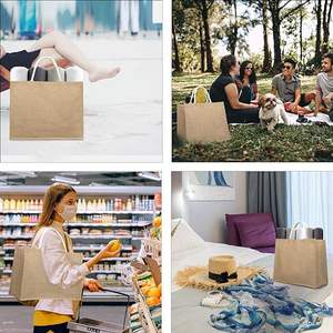 Sac fourre-tout classique tendance pour courses et plage, réutilisable, grand format, en jute, pour femme - Product Image 4