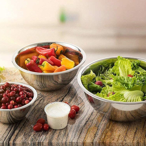 Preço barato conjunto de 6 tigelas de mistura com logotipo do cliente, tigela de agasalho em aço inoxidável e <span class=keywords><strong>metal</strong></span>, presente moderno para negócios, 12 x - Product Image 2