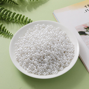 Perles d'imitation Lan Tong, rondes, en résine plastique, non perforées, accessoires de bijouterie DIY pour décorations vestimentaires - Product Image 2