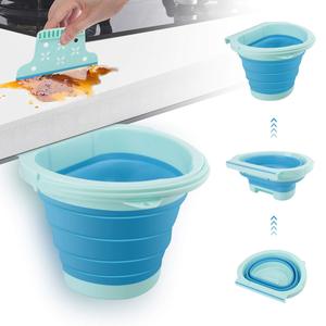 Kitchen trash can Indoor Food Compost Bin Kitchen wall-mounted trash can with lid Silicone foldable trash can