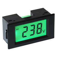 Tampilan Digital Fase Tunggal 110V/220V/380V Lampu Hijau D69-120 Voltmeter AC Kelas 1.5 Akurasi hingga 600V Ketahanan hingga 600V