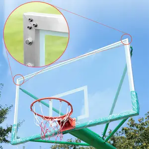 Profissional 1800*1050mm temperado vidro basquete encosto fiba padrão smc 12mm claro basquete anel e placa