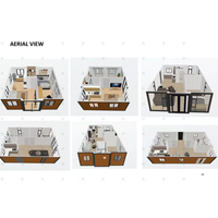 Maison conteneur pliable et extensible 20FT 30FT, panneau sandwich, structure en acier, hauteur intérieure 2400 mm, unité annexe de villa de villégiature en bord de mer