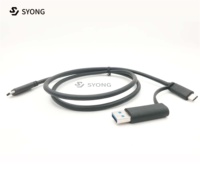 Cable Híbrido USB-C 3.0 SYONG de 3 pies (1 m) 2 en 1, 4K60Hz, 10Gbps, 100W, 5A, Carga Rápida con Blindaje Trenzado USB-A para Computadoras Lenovo