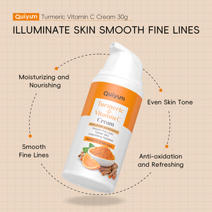 Crème hydratante pour le visage QUIYUM Beauty, soin de la peau, éclaircissant, anti-rides, anti-âge, vitamine C, crème au curcuma, lotion pour femmes - Product Image 6