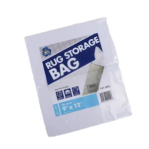 New arrival fast delivery reusable transparent custom logo print plastic rug storage packaging bags