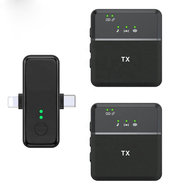Hot Sale 3 in 1 Wireless Lavalier Microphone Dual Microphones SX31 for Phone Computer Audio and Camera