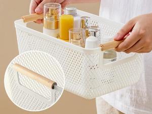 Multifunctional <b>Plastic</b> Storage <b>Basket</b> for Household Hollow Design for Bathroom Bedroom Desktop Kitchen Fruit Vegetable Storage - Product Image 3