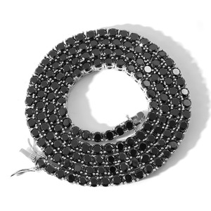 Collar de Tenis Personalizado de Hip Hop, Chapado en Oro Negro, Cadena de Tenis con Circonitas Cúbicas Negras de 4 mm, para Hombre - Product Image 3