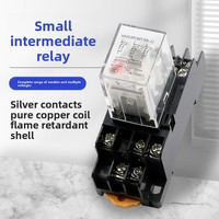 Relais électromagnétique intermédiaire à point argenté 220V AC 24V 12V DC HH52P 53P 54P 62P pour systèmes de contrôle
