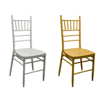 Chaise de Banquet Chiavari Moderne en Fer Doré pour Hôtels, Mariages en Extérieur, Fêtes, Salles d'Événements et Restaurants