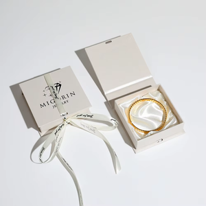 Wholesale Recyclable <b>Book</b> Style Jewelry <b>Box</b> with Custom Ribbon Closure for Rings Earrings Necklaces - Product Image 1
