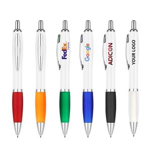 Elegant <b>White</b> Orange Sports Design Feather Gift <b>Pen</b> Custom Logo Advertising 1.0mm Writing Width Black Ink 14cm Plastic Ballpoint - Product Image 2