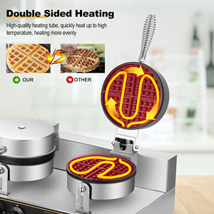 Gaufrier double face antiadhésif en acier inoxydable AIKAI 220V 2400W avec <span class=keywords><strong>moule</strong></span> rond - Product Image 5