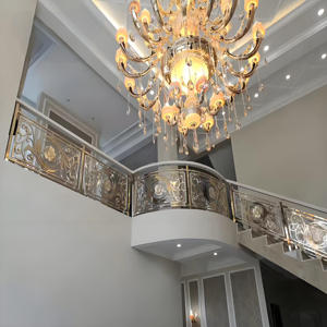Benutzer definierte moderne anpassbare Farben-Gold Treppen geländer Treppen Glas geländer für Innentreppen Geländer Designs aus Stahl