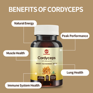 GANOHERB OEM al por mayor Cordyceps Militaris extracto en polvo cápsulas para <span class=keywords><strong>vegetarianos</strong></span> prueba UV certificado GMP - Product Image 3