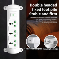 Multiprise murale universelle avec charge rapide USB-C PD, rallonge multi-prises en ABS ignifuge, prises EU, UK, US