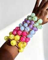 Bracelets en résine épaisse Kaimei 9 couleurs 20 mm pour femmes, bracelets extensibles à grosses perles, bijoux pour femmes
