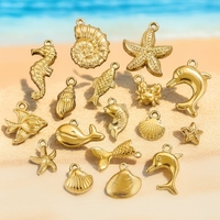 DIY Bijoux Accessoires Série Océan En Acier Inoxydable Sirène Shell Étoile De Mer Pendentif À La Mode Bracelet et Collier Charms