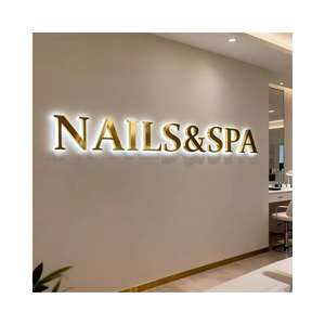 Letreros Retroiluminados con Logotipo de Empresa de Corte Láser de Metal, Diseño de Logotipo de Pared para Recepción de Salón, Letras Acrílicas 3D, Letrero Personalizado para Salón de Belleza o Barbería - Product Image 3