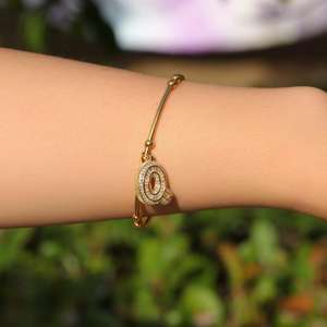 Pulsera de acero inoxidable con letras personalizables para mujer, brazalete con nombre, estilo Hip Hop - Product Image 5